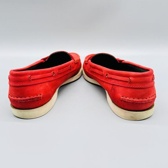 Gucci Shoes Womens 5.5 Red Leather Loafers Moccasin Slip On Dressy Comfort Italy - Picture 7 of 12